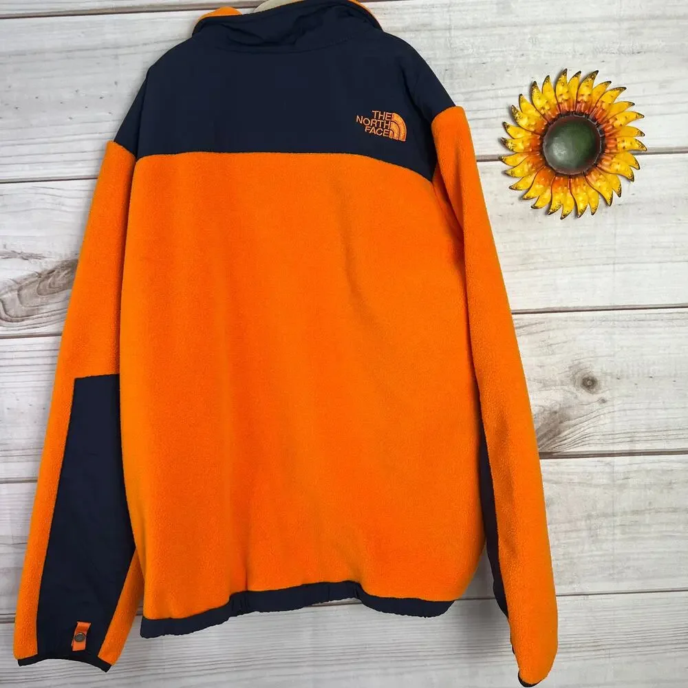 The North Face Denali Fleece Jacket Orange Blue‎ Youth L (14/16) Full Zip